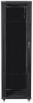 Lanberg FF01-8042-12B 19" 42U SZÉL: 800mm MÉLY: 1000mm MAG: 2047mm lapraszerelt üvegajtós fekete rack szekrény - pepita