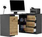 Mobene Modern sarok számítógépasztal N12 - antracit - artisan tölgy