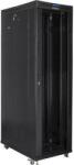 Lanberg 42U / 600x1200mm RACK 19 álló üvegszekrény LANBERG V2 termosztáttal (FF01-6242-12BL)