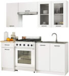 AKORD Oliwia 1.8m Konyhabútor Szett Üvegvitrines Fehér (AKO-SKZOLIMWITBIAH720)