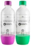 SodaCO2 szénsavasító flakon otthoni SodaCo Basic és Royal szódagéphez, 2x1 liter, lila - zöld (Flakonduo1)