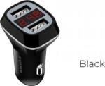 BOROFONE Autós töltő Borofone 2x USB LCD kijelzővel Fekete (BFO-BZ3-B) (BFO-BZ3-B)
