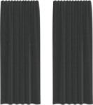 vidaXL 2 db fekete voile függönyök rúd zsebekkel 0.25 kg 4102169 4102169 (4102169)