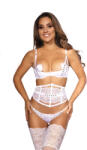 Axami Set V-9791 Bra, Garter Belt & String White XS