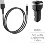BOROFONE - autós töltő 2x USB Lightning kábel (BFO-BZ13-L-B) (BFO-BZ13-L-B)