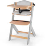 KinderKraft Enock Prémium Fa Etetőszék Párnázással Grey Wooden - Állítható Magasságú Etetőszék Újszülöttkortól, Kényelmes Ülőpárnával és Elegáns Fa Kivitelben