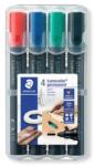 STAEDTLER Alkoholos marker készlet, 2 mm, kúpos, STAEDTLER "Lumocolor 352", 4 különböző szín (352 WP4)