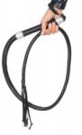 Leg Avenue Bici Din Piele Impletita Rhinestone Handle Whip, Negru, 135 Cm