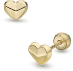Lisa domború szíves gyerek fülbevaló gömb zárral - JTAG-0416-18 (JTAG-0416-18)