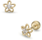 Lisa tündöklő virág sárga arany fülbevaló gömb zárral - JTAG-4205-18 (JTAG-4205-18)