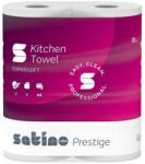  Kéztörlő, 2 rétegű, 2 tekercses, 64 lapos, "Satino Prestige", fehér (KHH888) - tintasziget