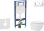 Geberit Duofix - Előfali szerelő készlet, kompakt WC Oudee Vortex és softclose ülőke, Sigma20 vezérlőgomb, fehér/króm SANI11CA3163B (SANI11CA3163B)