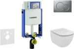 Geberit Kombifix - WC modul nyomógombbal Sigma01, matt króm + Ideal Standard Tesi - WC és ülőkéje, Aquablade, SoftClose 110.302. 00.5 NU3 (110.302.00.5 NU3)