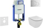 Geberit Kombifix - WC modul nyomógombbal Sigma01, fényes króm + Ideal Standard Tesi - WC és ülőkéje, Aquablade, SoftClose 110.302. 00.5 NU2 (110.302.00.5 NU2)