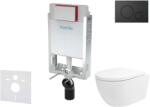 kielle Genesis - Falsík alatti szerelőkészlet, Oudee Vortex WC és softclose ülőkével, Gemini IV, vezérlőgombokkal, matt fekete 30505SZ84 (30505SZ84)
