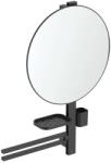 Ideal Standard ALU+ - Tükör törölközőtartóval, polccal és fogkefe- és fogkrémtartó csészével, fekete selyemfekete színben BD587XG (BD587XG)