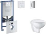 GROHE Rapid SLX - Készlet fali beépítéshez, WC, SoftClose ülőkével és Skate Cosmopolitan gombbal, króm SANI11BB2101 (SANI11BB2101)
