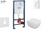 GROHE Rapid SL - Előfali szerelő készlet, Oudee WC és softclose ülőke, Skate Cosmopolitan vezérlőgomb, alpesi fehér SANI11BA3100 (SANI11BA3100)