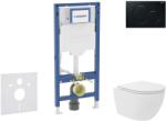 Geberit Duofix - Előfali szerelő készlet, kompakt WC Oudee Vortex és softclose ülőke, Sigma01 vezérlőgomb, fekete SANI11CA5139B (SANI11CA5139B)