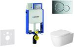 Geberit Kombifix - Fali WC modul nyomógombbal Sigma01, fényes króm + Duravit ME by Starck - WC és ülőke, perem nélküli, SoftClose 110.302. 00.5 NM2 (110.302.00.5 NM2)