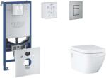 GROHE Rapid SLX - Készlet fali beépítéshez, WC, SoftClose ülőkével és Skate Cosmopolitan gombbal, csiszolt rozsdamentes acél SANI11BB2109 (SANI11BB2109)