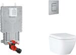 GROHE Uniset - Készlet fali beépítéshez, WC, SoftClose ülőkével és Skate Cosmopolitan gombbal, Triple Vortex, csiszolt nemes acél SANI15BB2106 (SANI15BB2106)