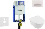 Geberit Kombifix - WC modul nyomógombbal Sigma50, alpesi fehér + Villeroy Boch - WC és ülőkéje, DirectFlush, SoftClose, CeramicPlus 110.302. 00.5 NB8 (110.302.00.5 NB8)