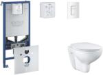GROHE Rapid SLX - Készlet fali beépítéshez, WC, SoftClose ülőkével és Skate Cosmopolitan gombbal, alpesi fehér SANI11BB3101 (SANI11BB3101)