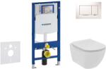 Geberit Duofix - Ideal Standard Tesi fali WC és ülőkés szett, Sigma30 gombok, Rimless, SoftClose, fehér/króm, perem nélküli, fehér/króm 111.300. 00.5 NE5 (111.300.00.5 NE5)