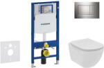 Geberit Duofix - Falra szerelhető szett, WC és ülőke Ideal Standard Tesi, Sigma30 gombok, Rimless, SoftClose, fényes króm/ matt króm 111.300. 00.5 NE6 (111.300.00.5 NE6)