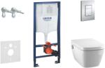 GROHE Rapid SL - Készlet válaszfal beépítéshez, zuhanyzó WC és ülőkék Tece, gombok Skate Cosmo, Rimless, SoftClose, krómozott 38528SET-KT (38528SET-KT)