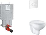 GROHE Uniset - Készlet fali beépítéshez, WC, SoftClose ülőkével és Arena Cosmopolitan gombbal, alpesi fehér SANI15BB3104 (SANI15BB3104)