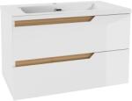 kielle Oudee - Mosdószekrény 80 cm, fényes fehér/sötét tölgy 50002S810 (50002S810)