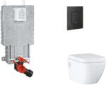 GROHE Uniset - Készlet fali beépítéshez, WC, SoftClose ülőkével és Even gombbal, phantom black SANI15BB5107 (SANI15BB5107)