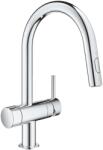 GROHE Minta - Mosogató csaptelep, elzárószeleppel és kihúzható zuhannyal, króm 31916000 (31916000)