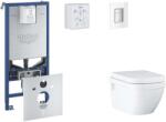 GROHE Rapid SLX - Készlet fali beépítéshez, WC, SoftClose ülőkével és Skate Cosmopolitan gombbal, Moon White SANI11BB3111 (SANI11BB3111)