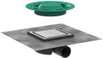 Hansgrohe RainDrain Spot - Padlóbeömlő ráccsal 15x15 cm, csiszolt rozsdamentes acélból 56055800 (56055800)