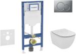 Geberit Duofix - Előfali szerelő készlet, Tesi WC és ülőke, Sigma01 vezérlőgomb, matt króm SANI11CD2118 (SANI11CD2118)