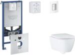 GROHE Rapid SLX - Készlet fali beépítéshez, WC, SoftClose ülőkével és Skate Cosmopolitan gombbal, Moon White SANI11BB3115 (SANI11BB3115)
