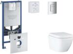 GROHE Rapid SLX - Készlet fali beépítéshez, WC, SoftClose ülőkével és Skate Cosmpolitan gombbal, Triple Vortex, króm SANI11BB2104 (SANI11BB2104)
