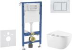 Geberit Duofix - Előfali szerelő készlet, Gaia WC és softclose ülőkével, Delta30, vezérlőgomb, alpesi fehér SANI11CA3146B (SANI11CA3146B)