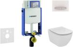 Geberit Kombifix - Modul fali WC-hez nyomógombos Sigma50, alpesi fehér + Ideal Standard Tesi - WC és ülőke, Aquablade, SoftClose 110.302. 00.5 NU8 (110.302.00.5 NU8)