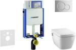 Geberit Kombifix - Modul a fali WC-hez nyomógombbal Sigma01, fényes króm + Tece One - zuhanyzós WC és ülőkéje, perem nélküli, SoftClose 110.302. 00.5 NT2 (110.302.00.5 NT2)