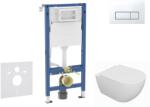 Geberit Duofix - Előfali szerelő készlet, Oudee WC és softclose ülőke, Delta50 vezérlőgomb, alpesi fehér SANI11CA3130B (SANI11CA3130B)
