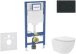 Geberit Duofix - Előfali szerelő készlet, kompakt WC Oudee Vortex és softclose ülőke, Sigma20 vezérlőgomb, matt fekete/fekete SANI11CA5140B (SANI11CA5140B)