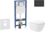 Geberit Duofix - Előfali szerelő készlet, Oudee Vortex WC és softclose ülőke, Sigma30 vezérlőgomb, matt fekete/fekete SANI11CA5144B (SANI11CA5144B)