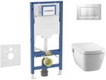 Geberit Duofix - Előfali szerelő készlet, TECEone WC és softclose ülőke, Sigma30 vezérlőgomb, matt króm/króm SANI11CT2106 (SANI11CT2106)