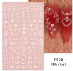  Körömmatrica - F928 white Valentin