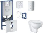 GROHE Rapid SLX - Készlet fali beépítéshez, WC ülőke, SoftClose ülőke, Skate Cosmopolitan gombok és bedobható tabletta készlet, króm SANI11BB2125 (SANI11BB2125)