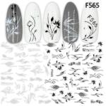  Körömmatrica - F565 black white